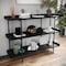 Martha Stewart Emmett 3 Shelf 35in.H Storage Display Unit Bookcase w/Oil Rubbed Brnz Metal Frame in Blk Wood Grain JN-2542B3-BK-BK-MS - alternate 1
